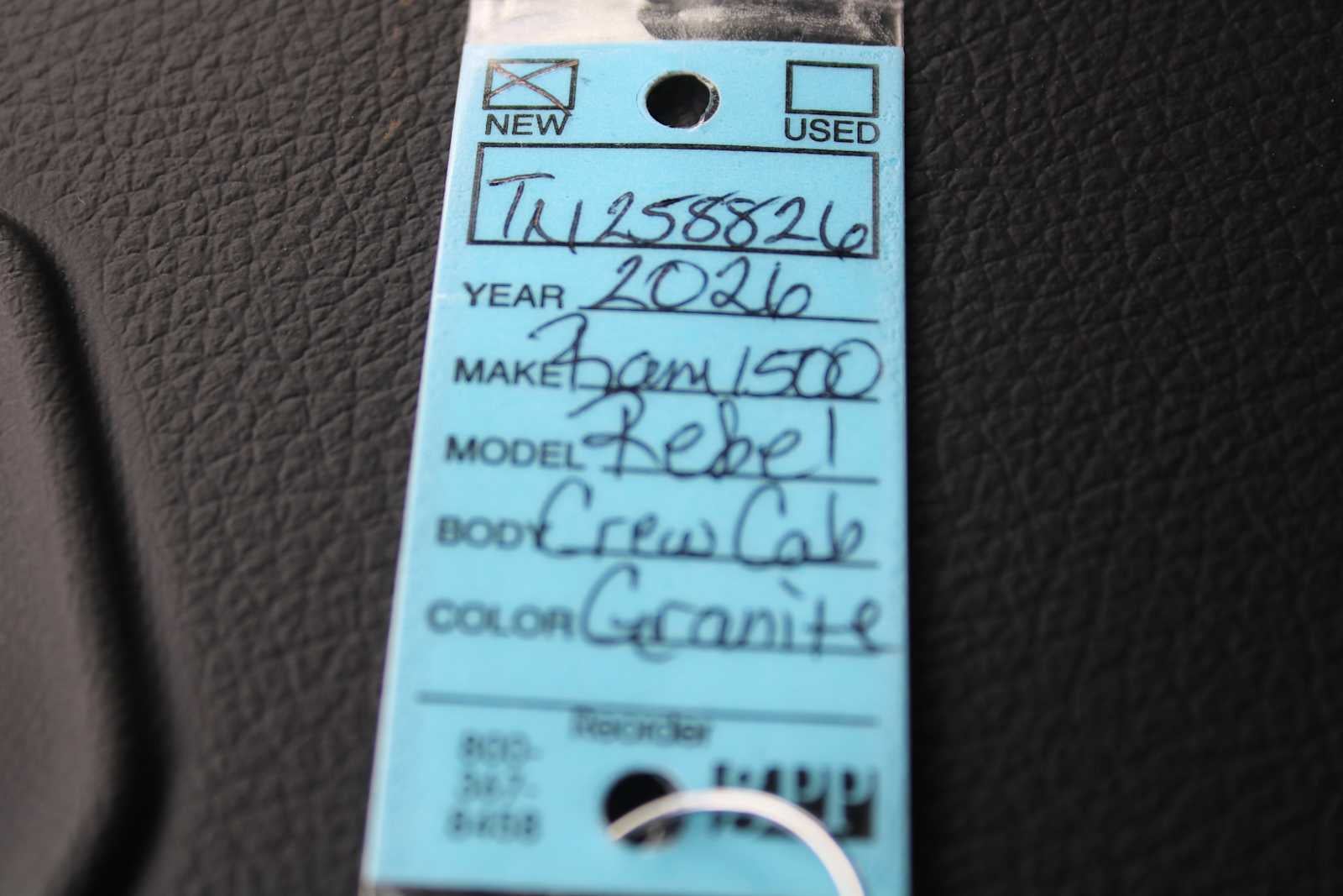 2026 RAM Ram 1500 RAM 1500 REBEL CREW CAB 4X4 5'7' BOX