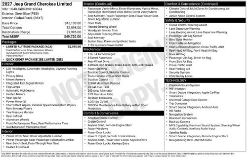2027 Jeep Grand Cherokee Limited