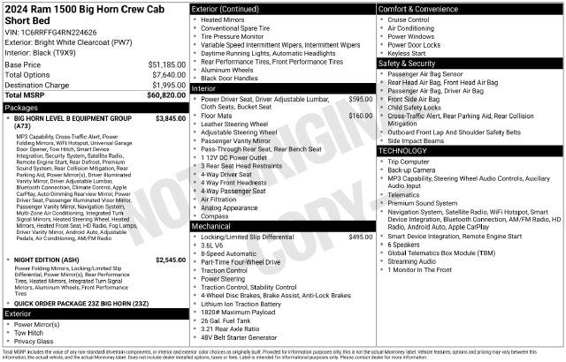 2024 RAM 1500 Big Horn/Lone Star