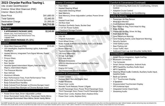 2023 Chrysler Pacifica Touring L