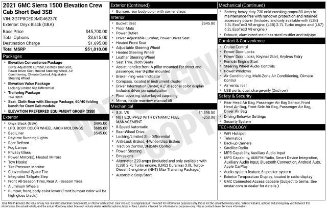 2021 GMC Sierra 1500 Elevation